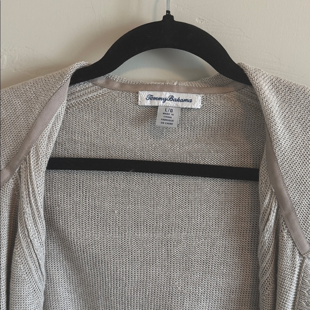 Tommy Bahama linen Cardigan with hood - Picture 2 of 4